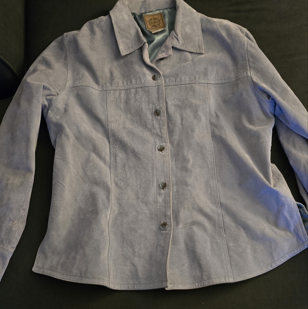 AMI Blue Vintage 100% Leather Women's Jacket